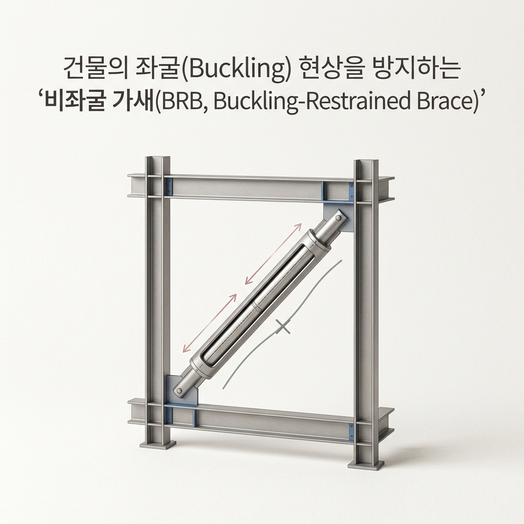 건물의 좌굴(Buckling) 현상을 방지하는 '비좌굴 가새(BRB, Buckling-Restrained Brace)'
