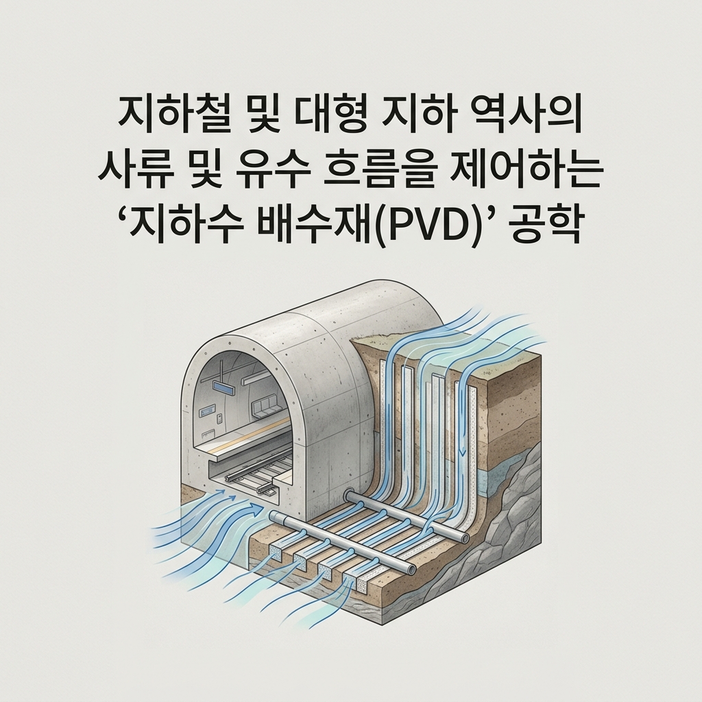 지하철 및 대형 지하 역사의 사류 및 유수 흐름을 제어하는 '지하수 배수재(PVD)' 공학
