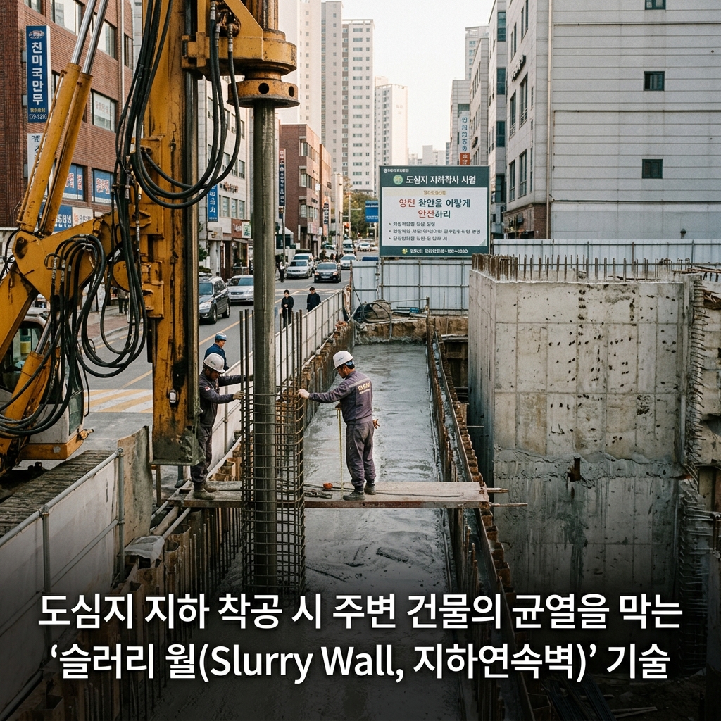 주변 건물의 균열을 막는 슬러리 월