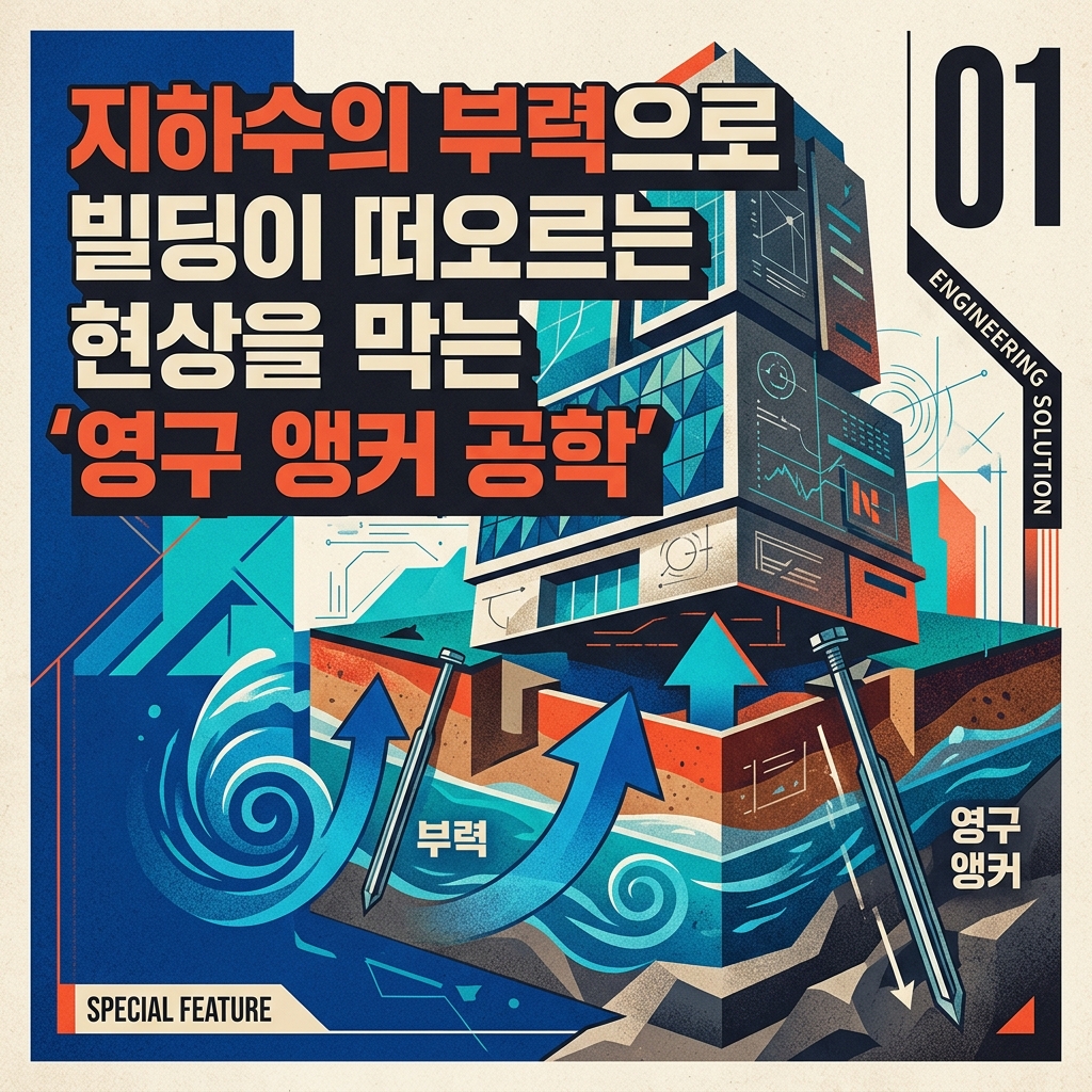 지하수의 부력으로 빌딩이 떠오르는 현상을 막는 '영구 앵커 공학